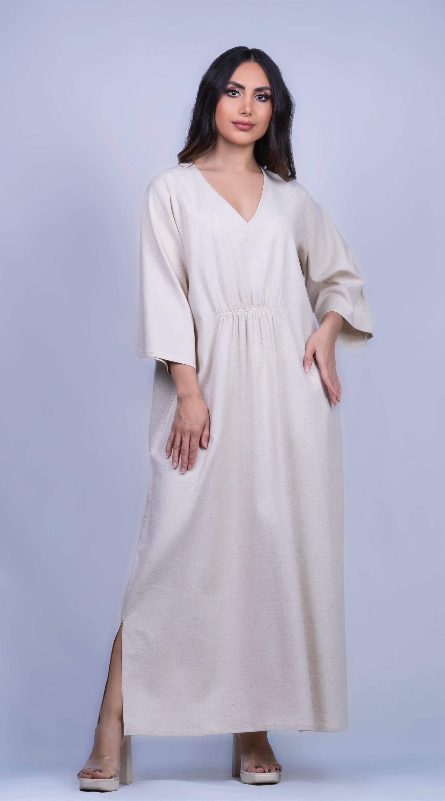 Linen Gather Dress