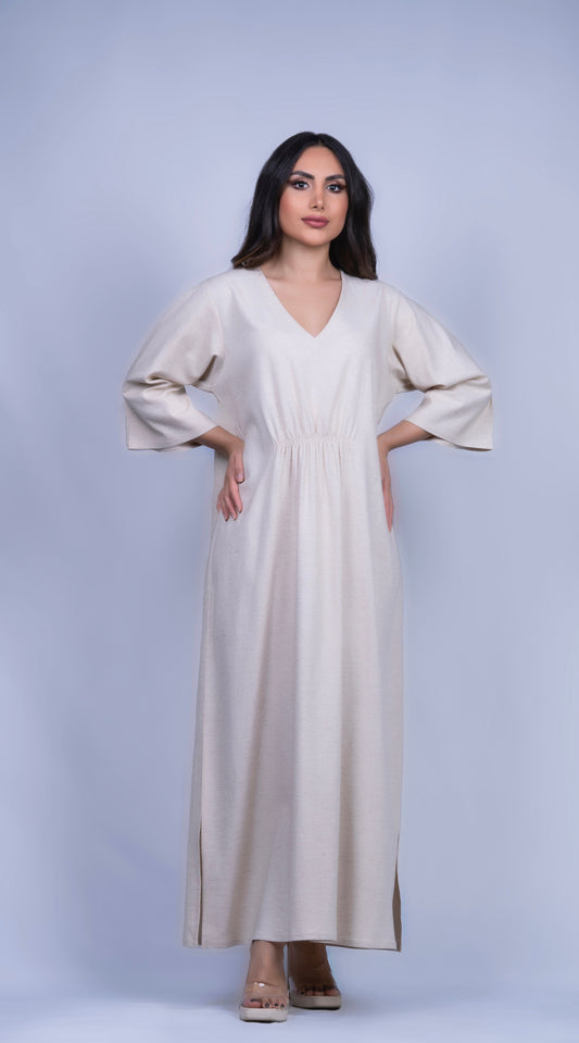 Linen Gather Dress